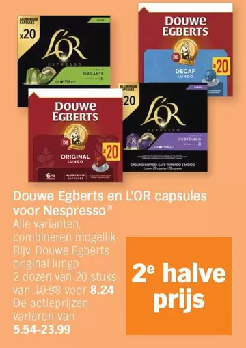 De - Douwe Egberts en L'OR capsules