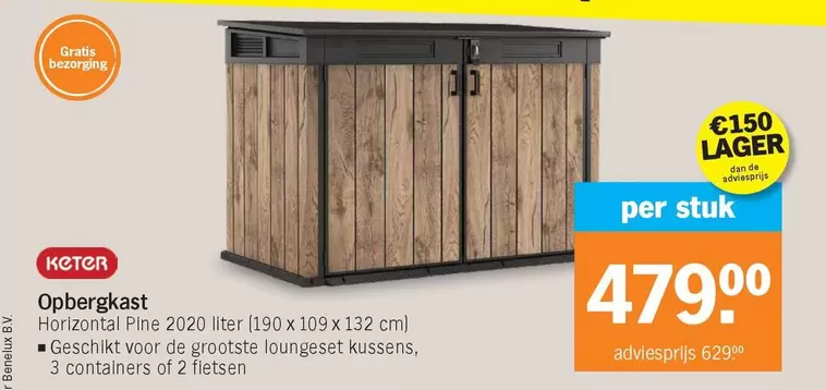 De - Opbergkast Horizontal Pine 2020 liter