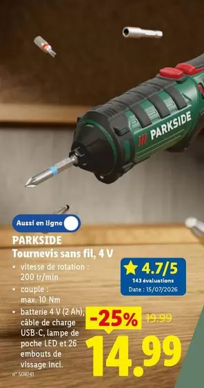 De - Tournevis sans fil, 4 V