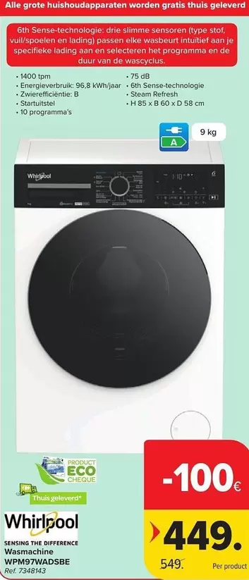 Whirlpool - Wasmachine WPM57WAD5BE