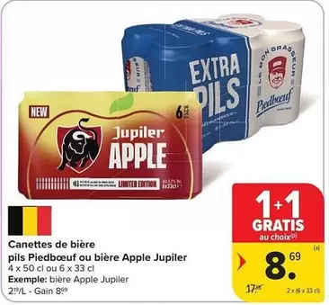Jupiler - pils Piedboeuf ou bière Apple