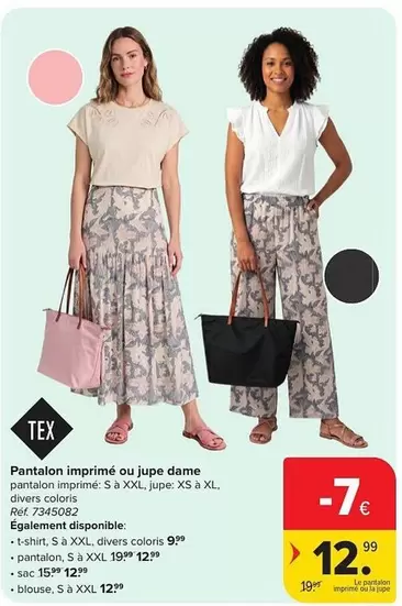 Pantalón imprimé ou jupe dame