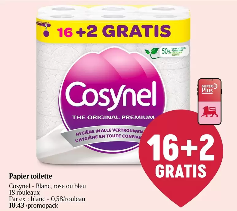 Papier toilette 16+2 GRATIS