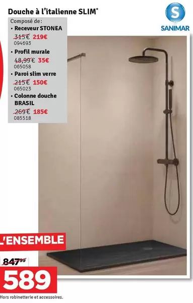 Douche à l'italienne SLIM