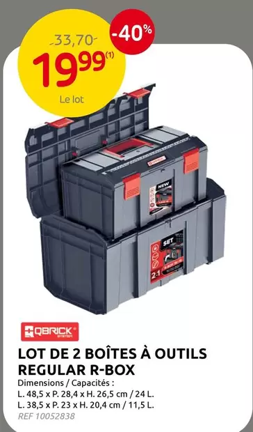 De - LOT DE 2 BOÎTES À OUTILS REGULAR R-BOX