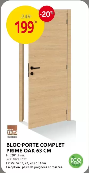 Group - BLOC-PORTE COMPLET PRIME OAK 63 CM