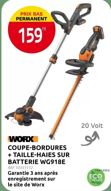 De - COUPE-BORDURES + TAILLE-HAIES SUR BATTERIE WG918E