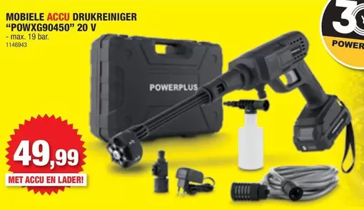 Bar - MOBIELE ACCU DRUKREINIGER "POWXG90450"