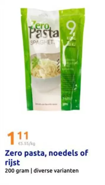 Zero pasta, noedels of rijst