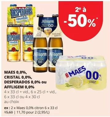 Nu - MAES 0,0%, CRISTAL 0,0%, DESPERADOS 0,0% ou AFFLIGEM 0,0%