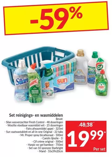 Set reinigings- en wasmiddelen