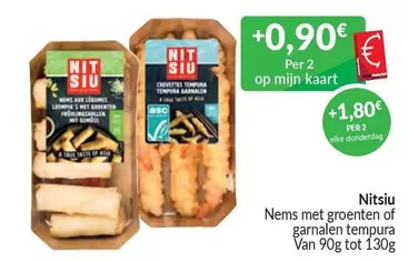 Nems met groenten of garnalen tempura
