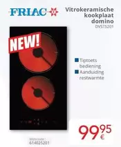 Vitrokeramische kookplaat domino DVSTS5201