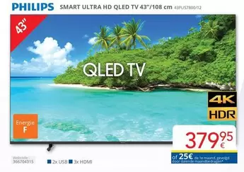 Philips - SMART ULTRA HD QLED TV 43"/108 cm 43PUS7800/12