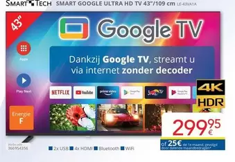 De - SMART GOOGLE ULTRA HD TV 43"/109 cm