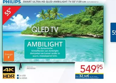Philips - SMART ULTRA HD QLED AMBILIGHT TV 55"/139 cm