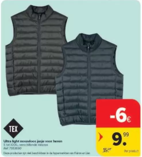 De - Ultra light mouwloze jasje voor heren