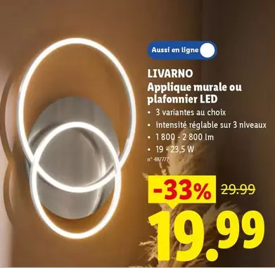 Applique murale ou plafonnier LED