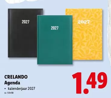 Agenda kalenderjaar 2027