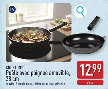 Poêle avec poignée amovible, 28 cm