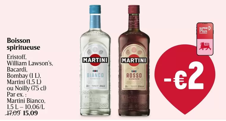 Martini Eristoff, William Lawson's, Bacardi