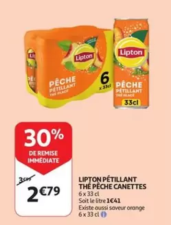 De - Pétillant Pêche Canettes