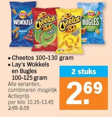 Cheetos, Lay's Wokkels en Bugles