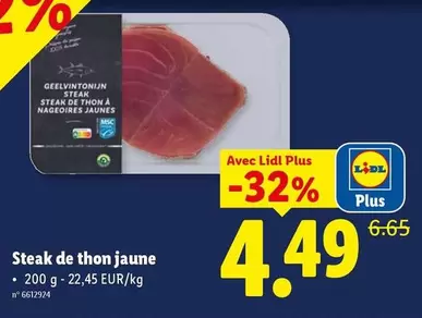 De - Steak de thon jaune
