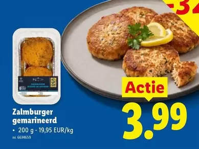 Zalmburger gemarineerd