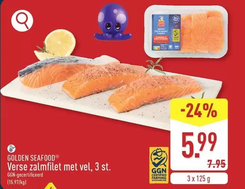 Verse zalmfilet met vel, 3 st.