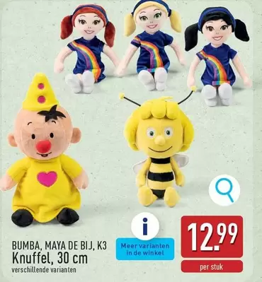 De - Bumba, Maya de Bij, K3 Knuffel, 30 cm