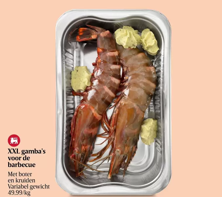 De - gamba's voor de barbecue