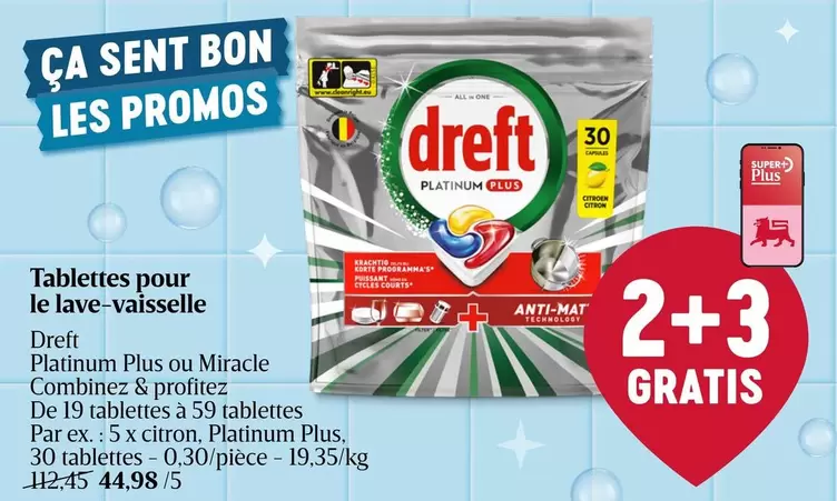 De - Tablettes pour le lave-vaisselle Platinum Plus ou Miracle