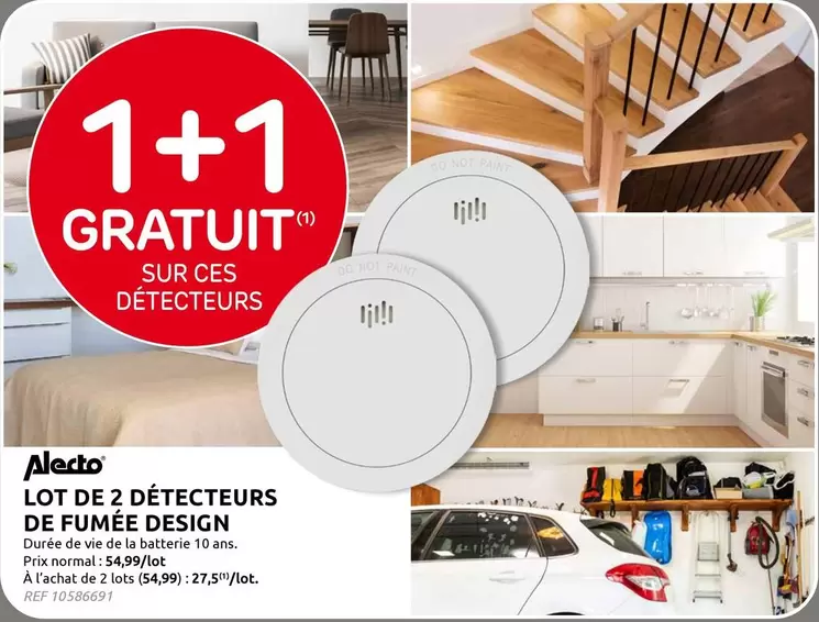 De - LOT DE 2 DÉTECTEURS DE FUMÉE DESIGN