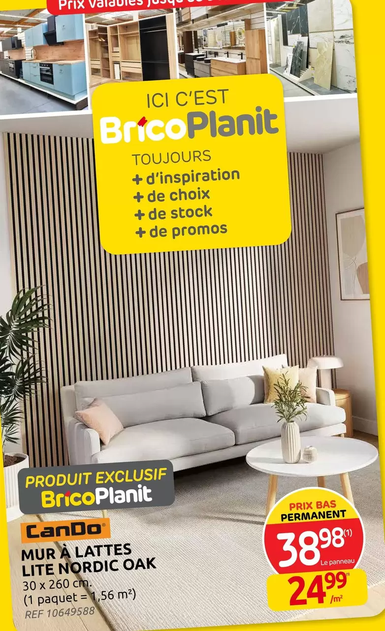 De - MUR À LATTES LITE NORDIC OAK 30 x 260