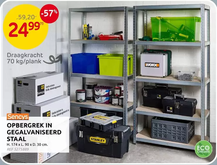 OPBERGREK IN GEGALVANISEERD STAAL