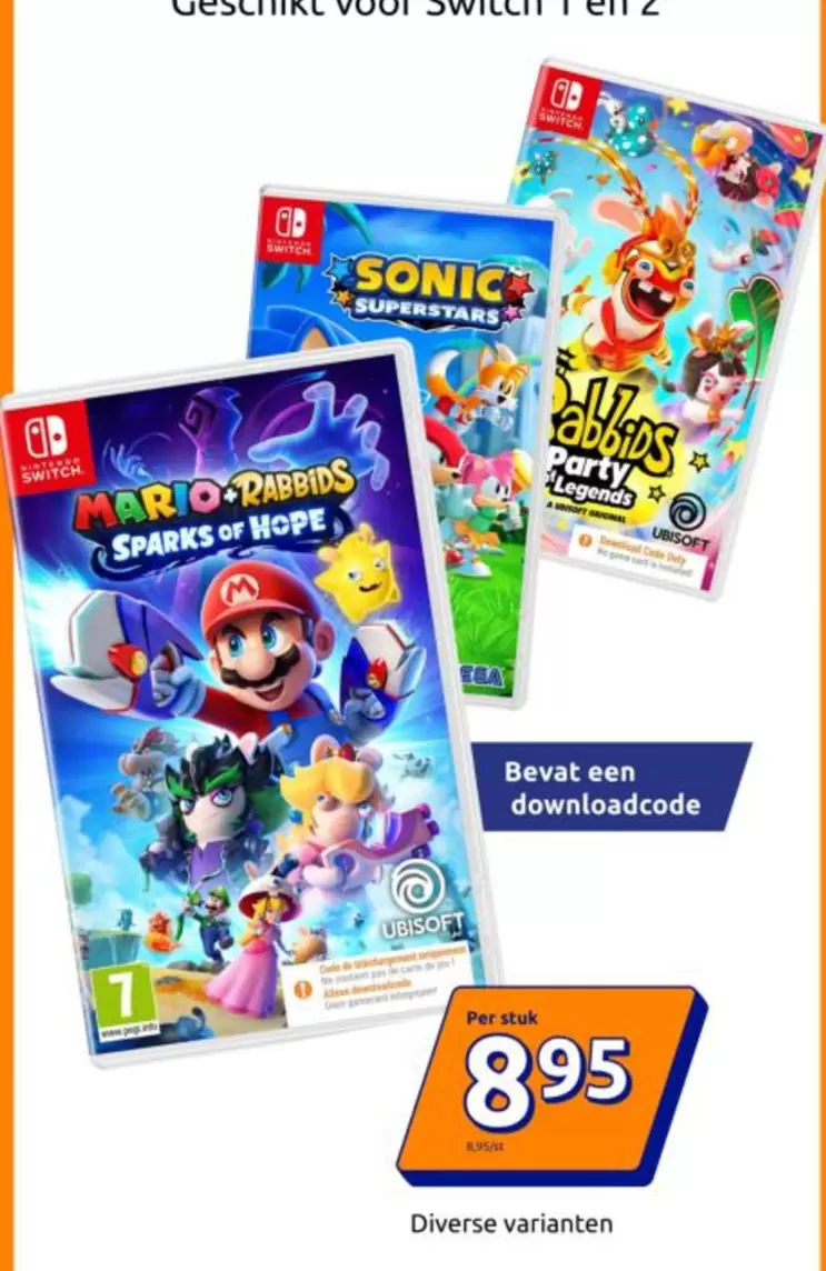 Nintendo Switch - Mario + Rabbids Sparks of Hope, Sonic Superstars, Mario + Rabbids Kingdom Battle