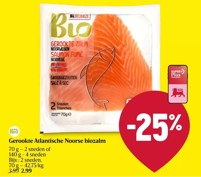 Gerookte Atlantische Noorse biozalm
