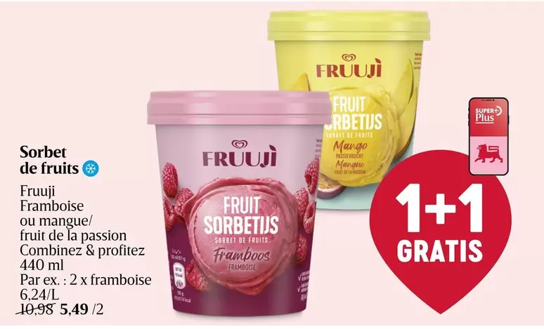 De - Fruit Sorbetus Framboise ou mangue