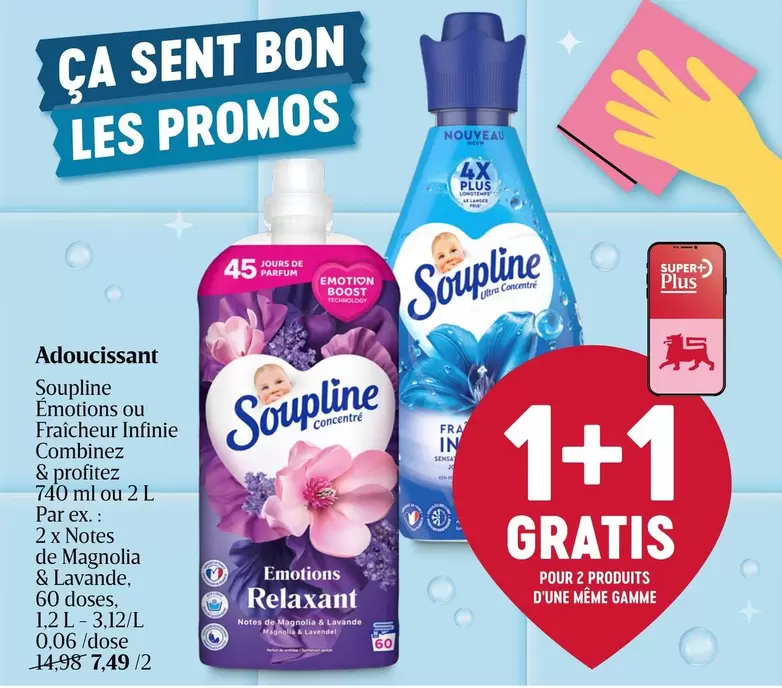 De - Adoucissant Soupline Émotions ou Fraîcheur Infinie Combine