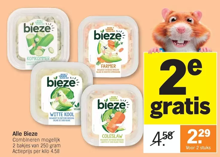 De - Alle Bieze Combineren mogelijk 2 bakjes van 250 gram