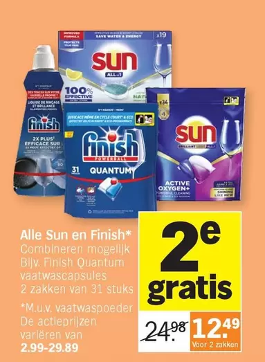 De - Sun en Finish vaatwascapsules
