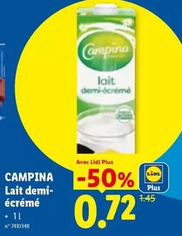 Lait demi-écrémé