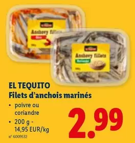 Filets d'anchois marinés n° 6009532