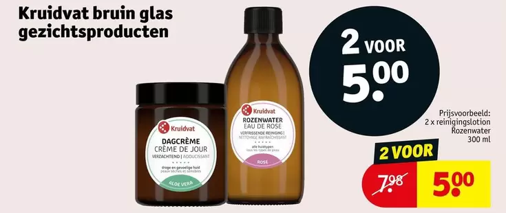 De - Kruidvat bruin glas gezichtsproducten