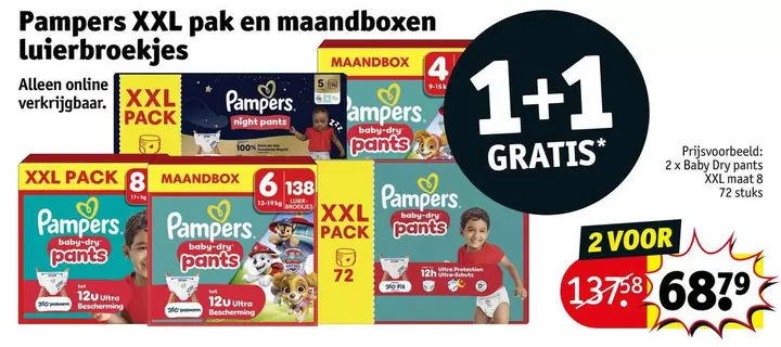 Pampers -  XXL pak en maandboxen luierbroekjes
