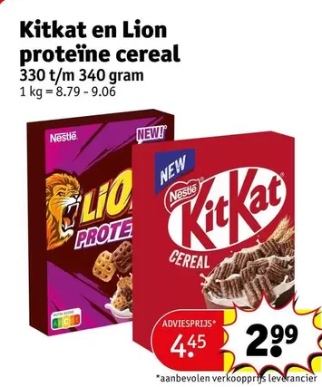 Lion - Kitkat en  proteïne cereal