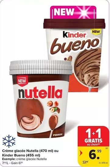 Crème glacée Nutella ou Kinder Bueno