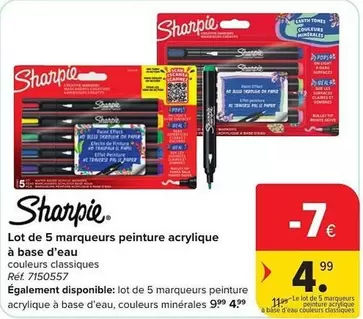 De - Lot de 5 marqueurs peinture acrylique à base d'eau couleurs classiques
