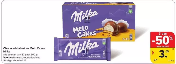 De - Chocoladetablet en Melo Cakes